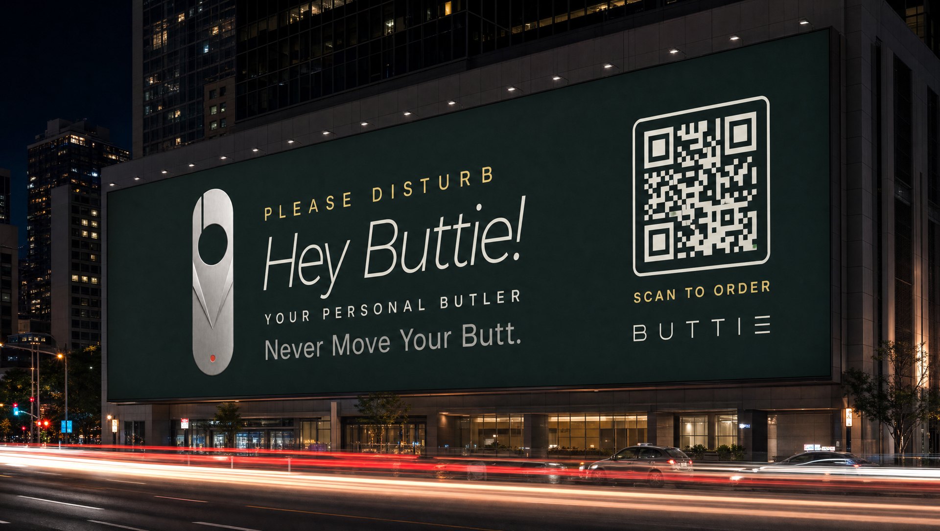 City billboard at night